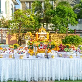 รับจัดงานทำบุญบ้าน, ทำบุญบริษัท, ทำบุญขึ้นบ้านใหม่, รับตั้งศาลพระพรหม, ศาลพระภูมิ, ศาลเจ้าที่